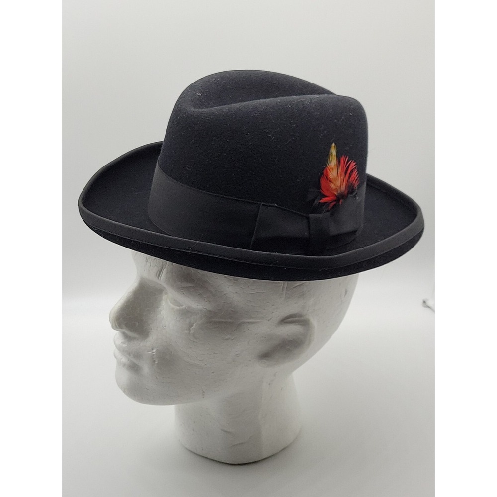 MEN'S DOBBS FIFTH AVENUE NY VINTAGE GENUINE Black FELT HAT SIZE 6 3/4